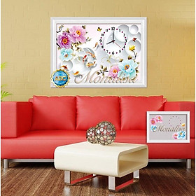 Mua Tranh đính đá đồng hồ Hoa Hồng Y8123-70x50cm