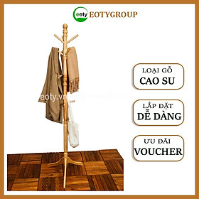 Mua Cây treo quần áo đứng bằng gỗ cao su 1m8 Standing Hanger móc quần áo  mũ  túi xách