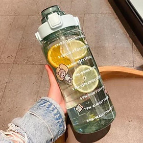 Bình Nước 2L, 2000ML Cao Cấp, Bình Đựng Nước Có Ống Hút, Giữ Nhiệt Cute