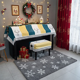 Khăn phủ đàn piano cơ đàn piano điện tử 88 phím trang trí năm mới Tết giáng sinh noel sang trọng cao cấp - Hàng chính hãng
