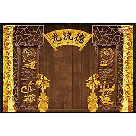 Mua tranh dán phòng thờ bàn thờ 3D in Vải Lụa