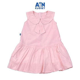 Đầm bé gái hoạ tiết Nơ Bí Hồng Cotton - AICDBGM4QOFD - AIN Closet