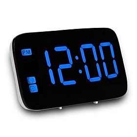 Đồng hồ báo thức kích hoạt bằng giọng nói Màn hình LED kỹ thuật số, chuyển đổi 12/24 giờ sạc lại USB,-Màu xanh dương