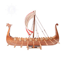 Mô Hình Thuyền Gỗ Drakkar Viking Dùng Để Trưng Bày Trang Trí Dài 64 Cm