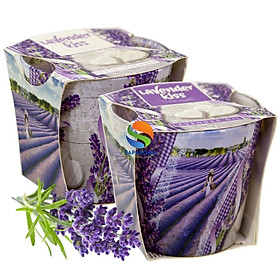 Combo 2 ly nến thơm tinh dầu Bartek Lavender Kiss 115g - nụ hoa oải hương, nến trang trí, thơm phòng, thư giãn, hỗ trợ khử mùi