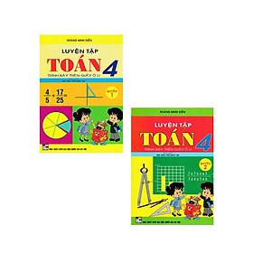 Sách - Luyện Tập Toán Lớp 4 - Combo 2 Tập - Trình Bày Trên Giấy Ô Li - Bám Sát SGK Chân Trời Sáng Tạo - Hồng Ân