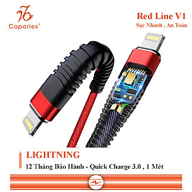 Mua Cáp Sạc Nhanh 3.0 LIGHTNING CHÍNH HÃNG CAPARIES Siêu Bền 1 Mét - Dây dù 6 Lớp  Đúc Nguyên Khối  Sạc Nhanh 3.0