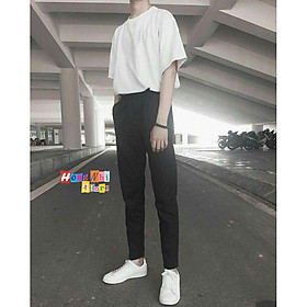Quần Kaki Trơn Lưng Thun Màu Đen - Quần Kaki Basic Pant Unisex Black - MM