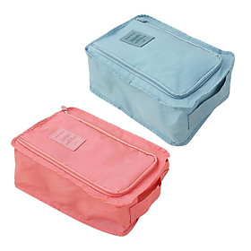 Hình ảnh 2pcs Household Home Travel Outdoor Shoe Pouch Organizer Bag Box Red & Blue