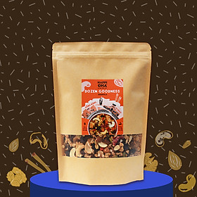 Ngũ cốc 12 loại hạt trái 400g (đặc biệt 2 loại óc chó) Không Đường Tinh Luyện - Dozen Goodness HAPPI OHA - Ngũ Cốc Yến Mạch Nguyên Hạt Ăn Kiêng/Ăn Sáng