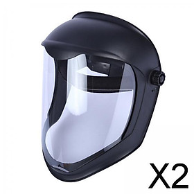 2xFace Shield Helmet Mask Clear Visor Protective Cover  Mask+Single Headband