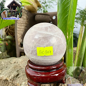 Mua Quả cầu thạch anh hồng thiên nhiên giúp tinh thần vững vàng và mạnh mẽ QC947 nặng 500gr đường kính 7cm - Hợp mệnh Thổ và mệnh Hỏa