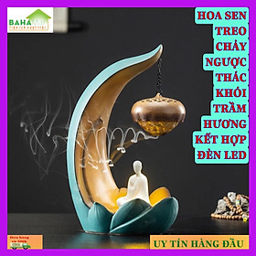 HOA SEN TREO CHẢY NGƯỢC THÁC KHÓI TRẦM HƯƠNG KẾT HỢP ĐÈN LED "BAHAMAR" Hương với thiết kế chảy dài đổ khói hơi nước tạo nên sự bí ẩn khí quyển.