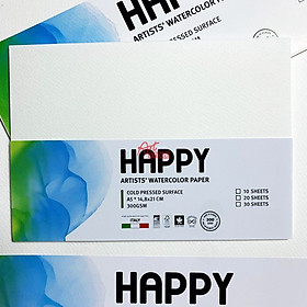 Giấy Vẽ Màu Nước HAPPY 300gsm (vân nổi COLD)