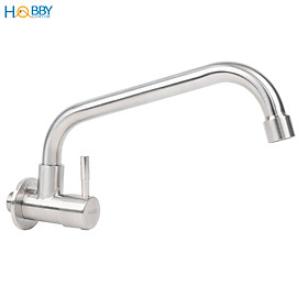 Vòi rửa chén gắn tường inox 304 Hobby home decor VT3 cấp lạnh