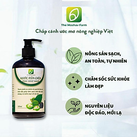 Nước Rửa Chén Bồ Hòn The Moshav Farm chai 500ml Chiết Xuất Tự Nhiên, Làm Sạch Chén Bát, An Toàn DaTayNhạyCảm, Khử Mùi-Khuẩn 1 Chai