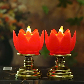 Mua Nến Hoa Sen Điện Tử Liền Đế Cao Cấp | Đèn Hoa Sen Thờ Phật | Ánh Sáng Tự Nhiên Mềm Mại  Trang Nhã