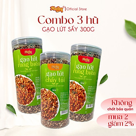 [COMBO 3 HŨ 300G] Gạo lứt giảm cân ăn liền Mailey - gạo lứt sấy rong biển/ cháy tỏi ăn kiêng healthy