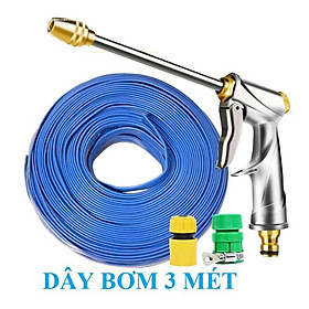 Bộ dây vòi xịt nước rửa xe,tưới cây ,tăng áp 3 lần,loại 3m, 5m 206701-2 đầu đồng,cút,nối vàng+ túi đựng bút