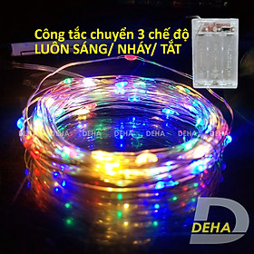 Mua Dây đèn nháy Led đom đóm trang trí pin dây bóng đèn nháy cao cấp decor nhà cửa  lễ tết  lều trại du lịch  fairy light cao cấp (Tùy chọn màu và chiều dài dây)