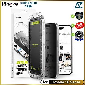 Mua Bộ 2 Miếng Dán Cường Lực Chống Nhìn Trộm RINGKE Easy Slide Tempered Cho iPhone 16/ 15/ 16 Plus/ 15 Plus/ 16 Pro/ 16 ProMax_ Hàng chính hãng