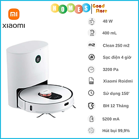 Mua Robot Hút Bụi Lau Nhà XIAOMI ROIDMI EVA Tự Đổ Rác  Giặt Giẻ  Sấy Khô Diện Tích Hoạt Động 250m2 Công Suất 48W Áp Suất 3200 Pa - Hàng Chính Hãng