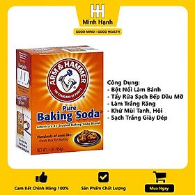 Bột Baking Soda Arm & Hammer Đa Công Dụng, Làm Bánh, Làm Trắng Răng Hiệu Quả, Tẩy Rửa Sạch Nhà Cửa, Giày Dép, Khử Mùi Tanh (454gram/hộp) - Nhập Khẩu Từ Mỹ