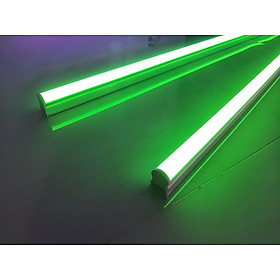 Mua Bộ 2 bóng đèn LED tuýp nhựa T5 60cm hoặc 120cm liền máng nhôm sáng xanh lá sử dụng trang trí  hắt trần