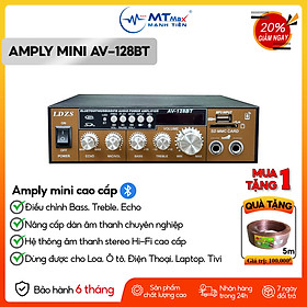 Amply AV128BT - Bộ Khuếch Đại Công Suất Âm Thanh 200W, Đầu Vào 2 Mic BT 5.0 Bộ Thu Âm Thanh Kỹ Thuật Số Karaoke Hi-Fi Stereo Cho Gia Đình Hàng Chính Hãng