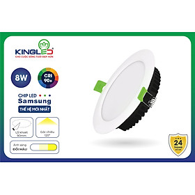 Đèn led âm trần downlight ruby 8w kingled
