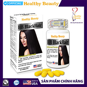 Viên Uống Healthy Beauty HB BLack Hair 30 Viên Và 60 Viên Giảm Gãy Rụng và Đen Tóc