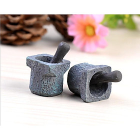 Mô hình cối đá để trang trí bonsai, vườn Nhật, tiểu cảnh, nhà búp bê DIY