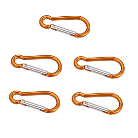 5 Pieces Aluminum D Shape Buckle Carabiner Key Chain Clip Hook for Home Hiking Camping