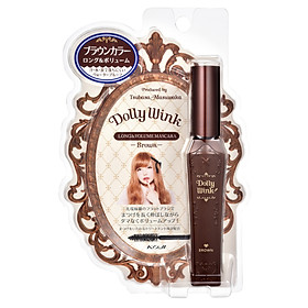 Mascara Chuốt Dài Và Dày Mi, Dưỡng Mi Màu Nâu Nhật Bản Koji Dolly Wink Long & Volume Mascara Brown, Chống Mồ Hôi, Không Bị Vón Cục