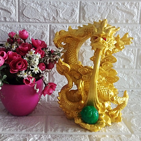 Mua Tượng rồng vàng phun ngọc châu đá poly vàng- RDV25