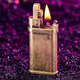 Mua Vỏ Hột Quẹt Bật Lửa Xăng Đá Đánh Lửa Tự Động YU BANG Thiết Kế Độc Lạ Màu Vàng - Dùng Xăng Bấc Đá Cao Cấp