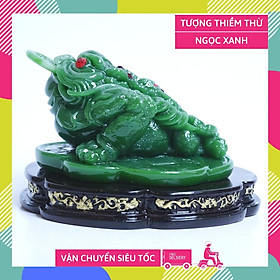Mua Tượng Cóc Thiềm Thừ ngọc xanh phong thủy ngầm tiền 12cm