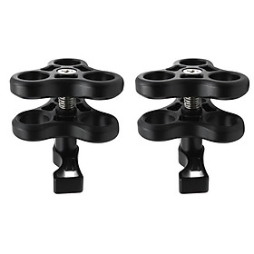 2x Ball Clamp 3 Mount Hole For Diving Underwater
