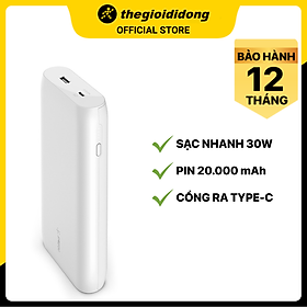 Mua Pin sạc dự phòng Polymer 20.000 mAh Type C 30W PD Belkin Pocket Power BPB002 - Hàng chính hãng