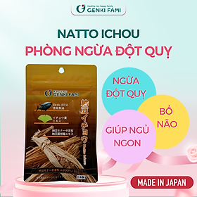 Viên Uống Nattokinase 3000FU Phòng Ngừa Đột Quỵ, Bổ Não, Giúp Ngủ Ngon Natto Ichou Genki Fami Nhật Bản Túi 30 Viên