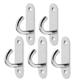 5pcs Stainless Steel Ceiling Hooks Wall Mouted Hook Hangers Pad Eye Plate M5
