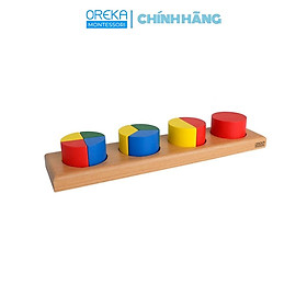 Đồ chơi trẻ em Oreka Montessori Khay ghép 4 hình tròn - 0390650