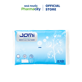 Khăn lau mặt khô Jomi 15x20cm (Gói 80 miếng)