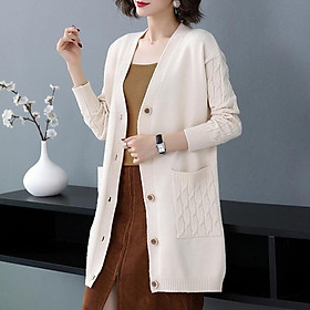 Áo len nữ cardigan dáng dài phong cách Hàn Quốc chất len mềm mại siêu xinh