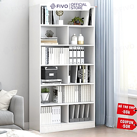 Mua Giá Kệ Sách Để Sàn 5 Tầng Gỗ Cao Cấp Màu Trắng FIVO Mã FB70 Gỗ MDF Phủ Melamine Chống Thấm Bề Mặt Phù Hợp Với Nhiều Không Gian