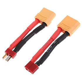 Pair of XT90 to T Plug Male/Female Battery Charging Cable for RC Model Parts - intl