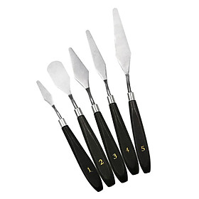 5 Pieces Assorted Set Stainless Steel Spatula Painting Oil and Acrylic