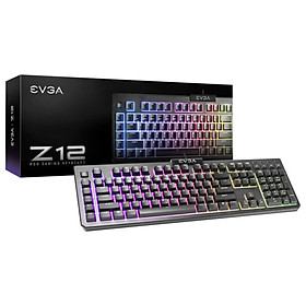 EVGA Z12 – RGB Gaming Keyboard – RGB Backlit LED – 5 Programmable Macro Keys – Dedicated Media Keys – Water Resistant_ HÀNG CHÍNH HÃNG