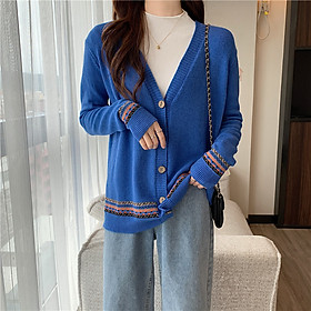 Áo khoác cardigan nữ áo khoác len form rộng đóng cúc HB03