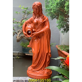 Mua Tượng cô gái đổ nước h52cm men nâu đỏ gốm sứ Bát Tràng